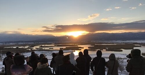 屋上から眺める初日の出